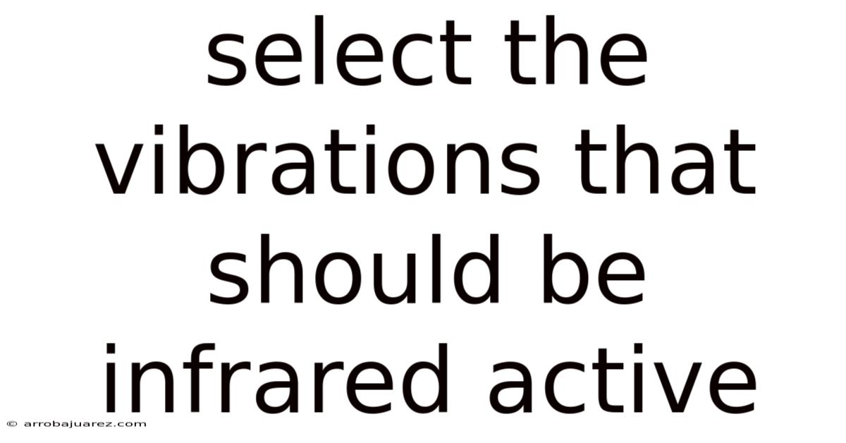 Select The Vibrations That Should Be Infrared Active