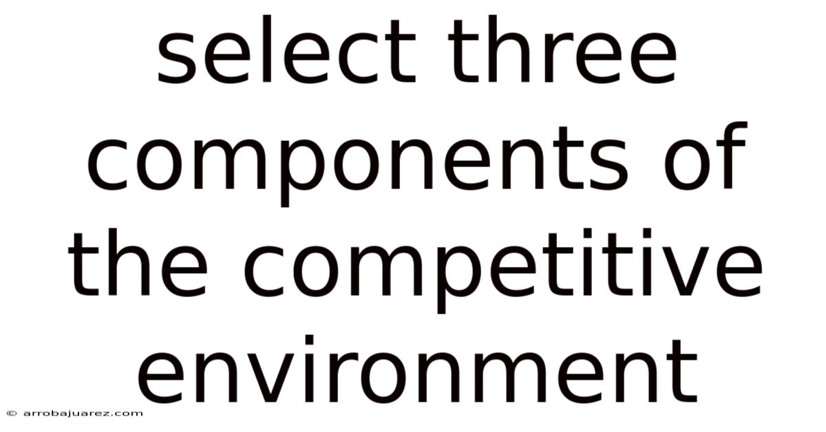 Select Three Components Of The Competitive Environment