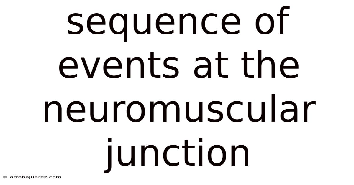 Sequence Of Events At The Neuromuscular Junction