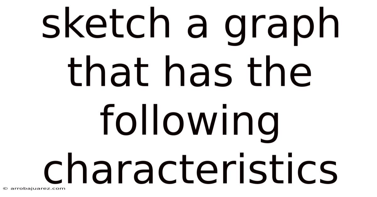 Sketch A Graph That Has The Following Characteristics