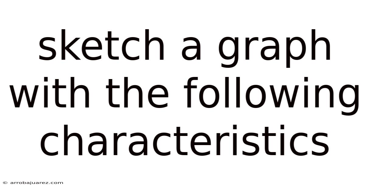 Sketch A Graph With The Following Characteristics