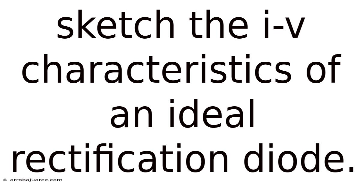 Sketch The I-v Characteristics Of An Ideal Rectification Diode.