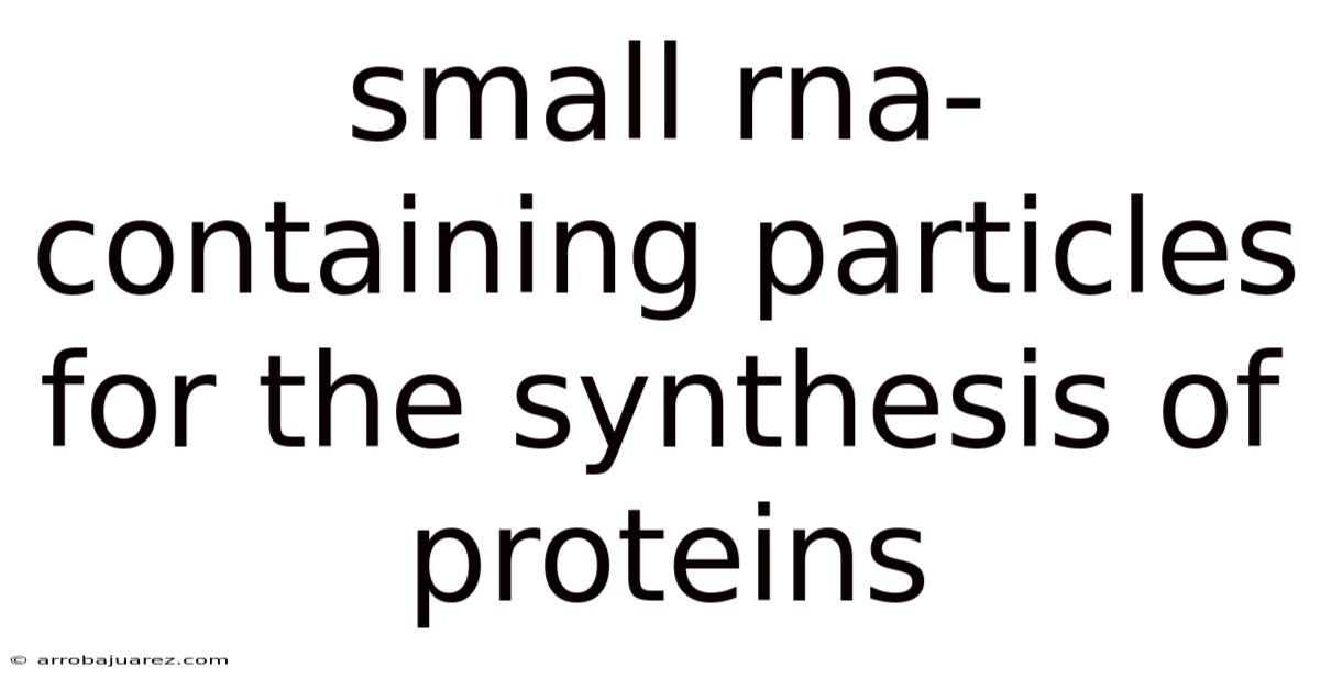 Small Rna-containing Particles For The Synthesis Of Proteins