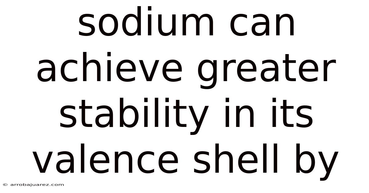 Sodium Can Achieve Greater Stability In Its Valence Shell By