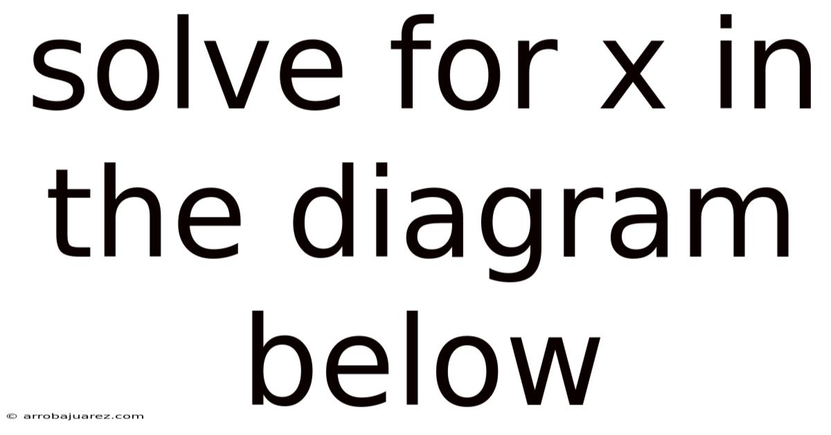 Solve For X In The Diagram Below