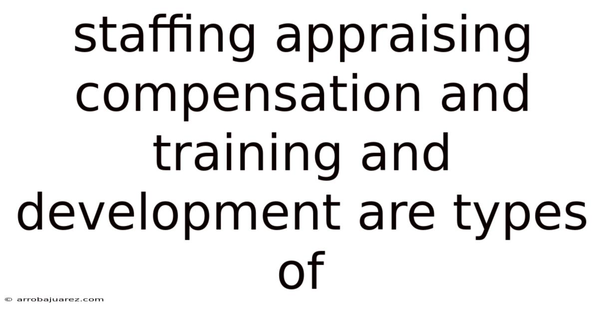 Staffing Appraising Compensation And Training And Development Are Types Of