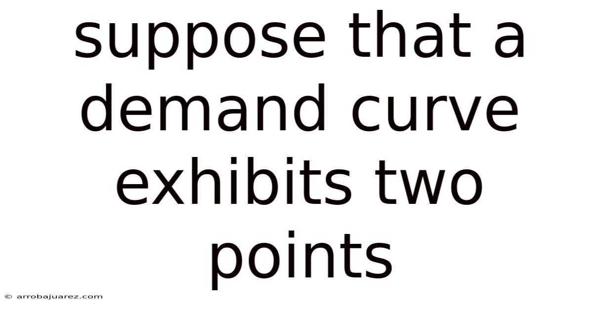 Suppose That A Demand Curve Exhibits Two Points