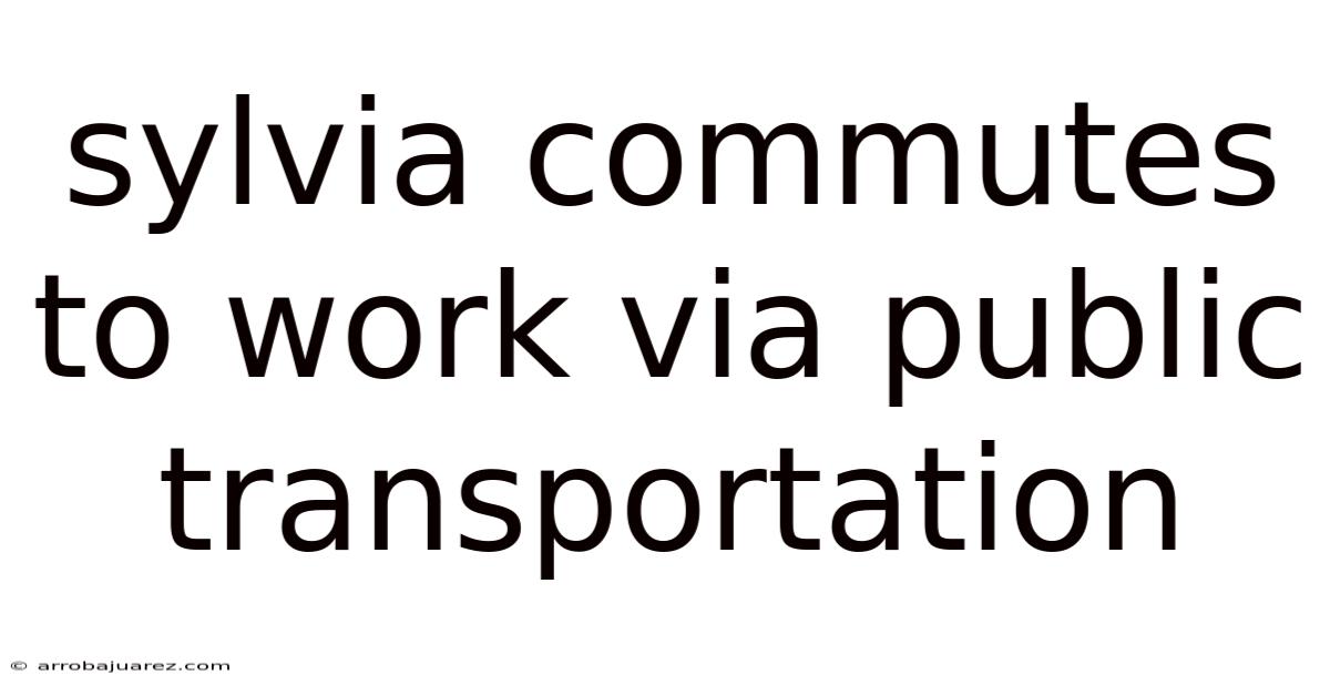 Sylvia Commutes To Work Via Public Transportation