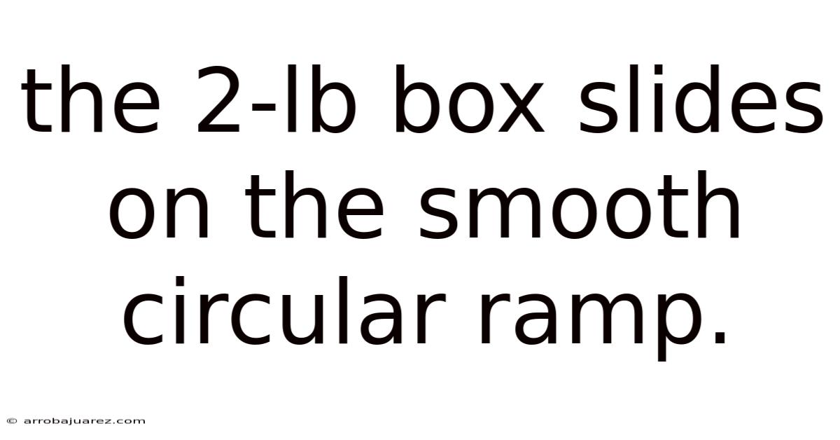 The 2-lb Box Slides On The Smooth Circular Ramp.