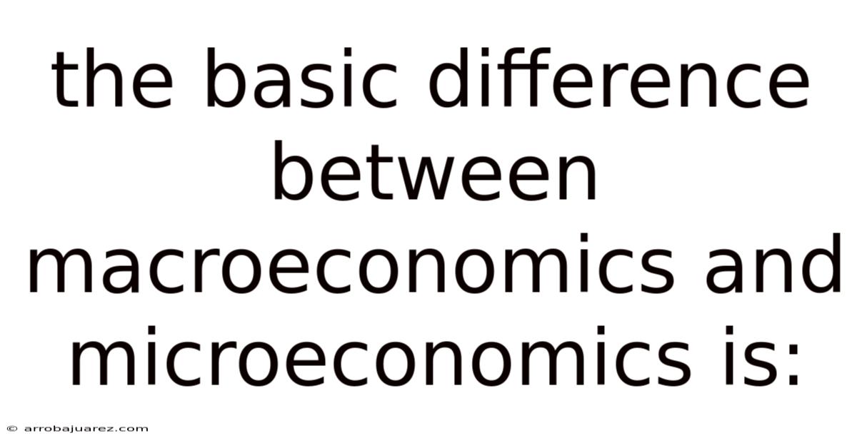 The Basic Difference Between Macroeconomics And Microeconomics Is: