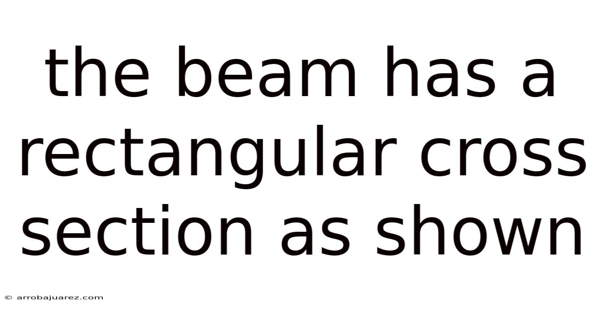 The Beam Has A Rectangular Cross Section As Shown
