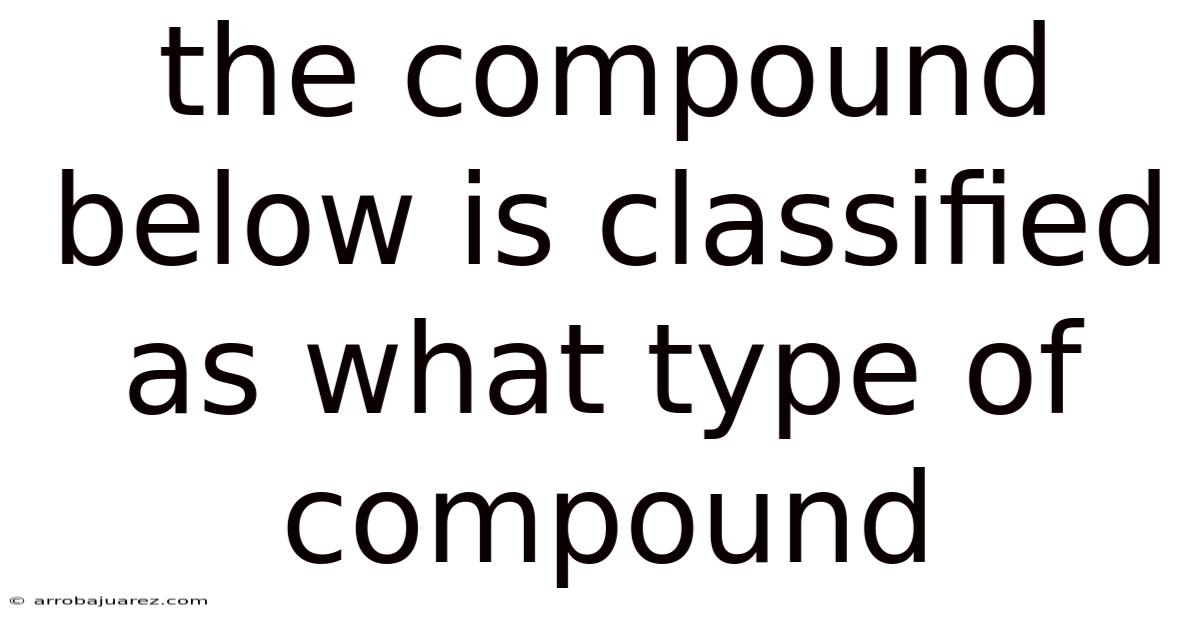 The Compound Below Is Classified As What Type Of Compound