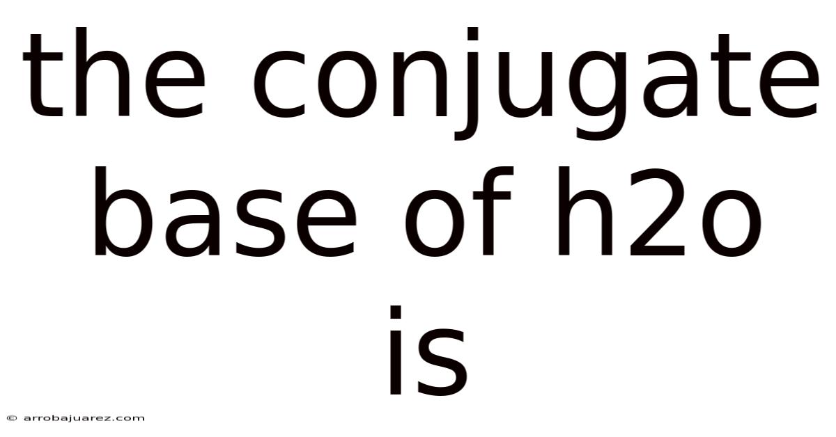 The Conjugate Base Of H2o Is