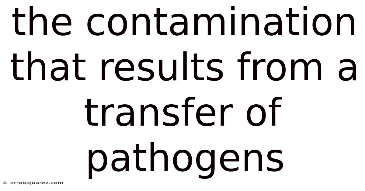 The Contamination That Results From A Transfer Of Pathogens