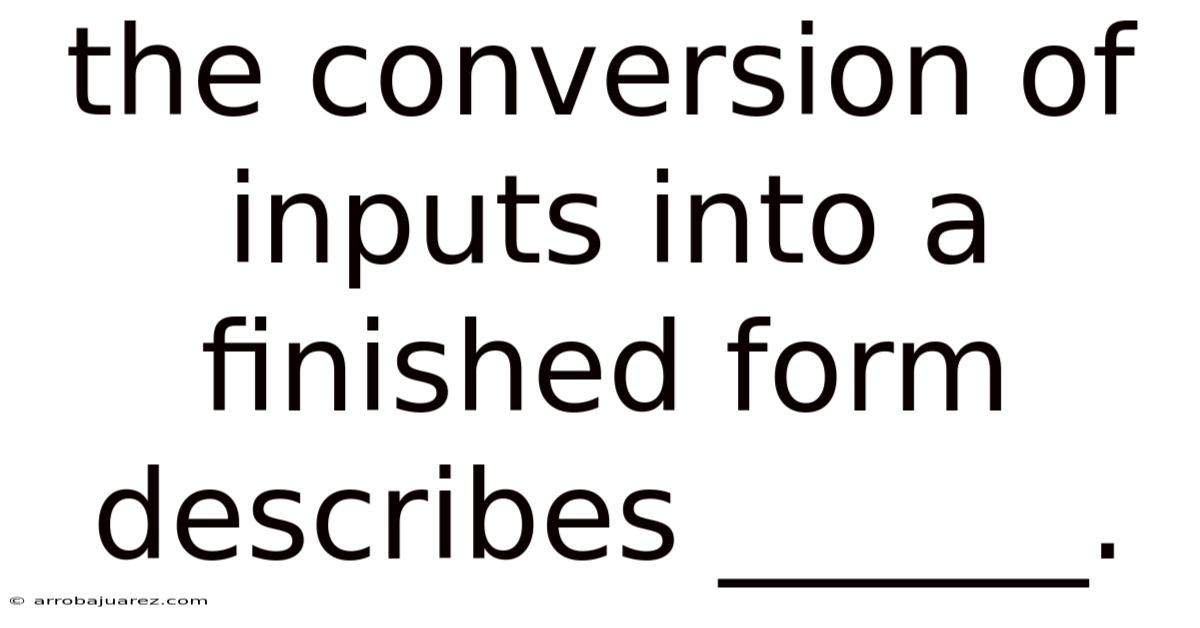 The Conversion Of Inputs Into A Finished Form Describes ______.