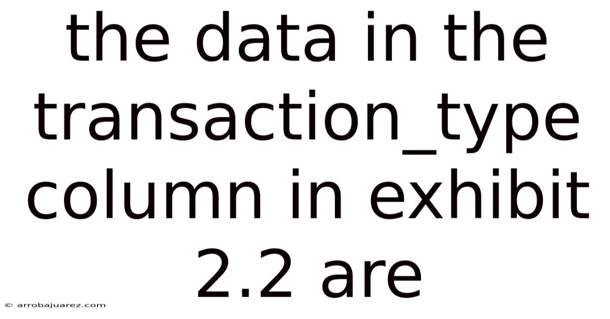 The Data In The Transaction_type Column In Exhibit 2.2 Are