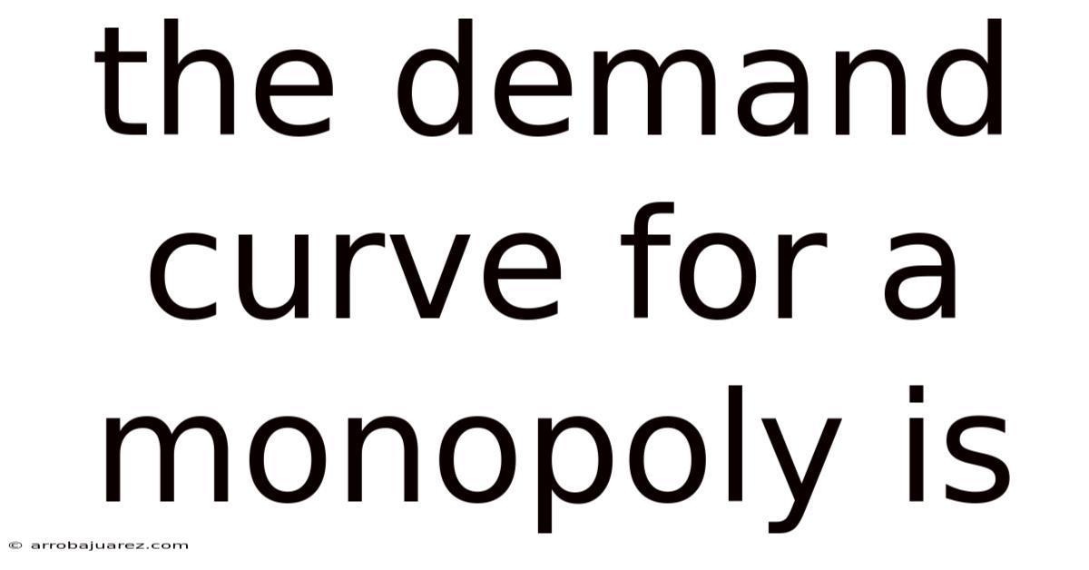 The Demand Curve For A Monopoly Is