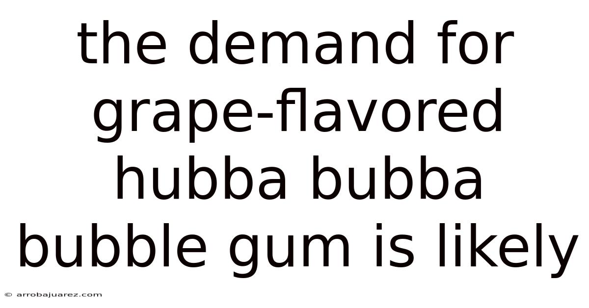 The Demand For Grape-flavored Hubba Bubba Bubble Gum Is Likely