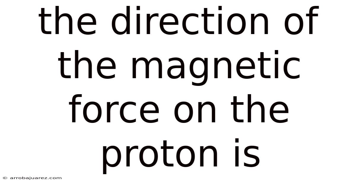 The Direction Of The Magnetic Force On The Proton Is