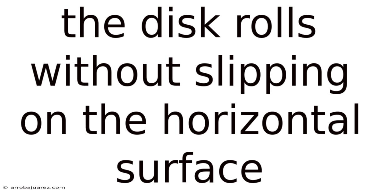 The Disk Rolls Without Slipping On The Horizontal Surface