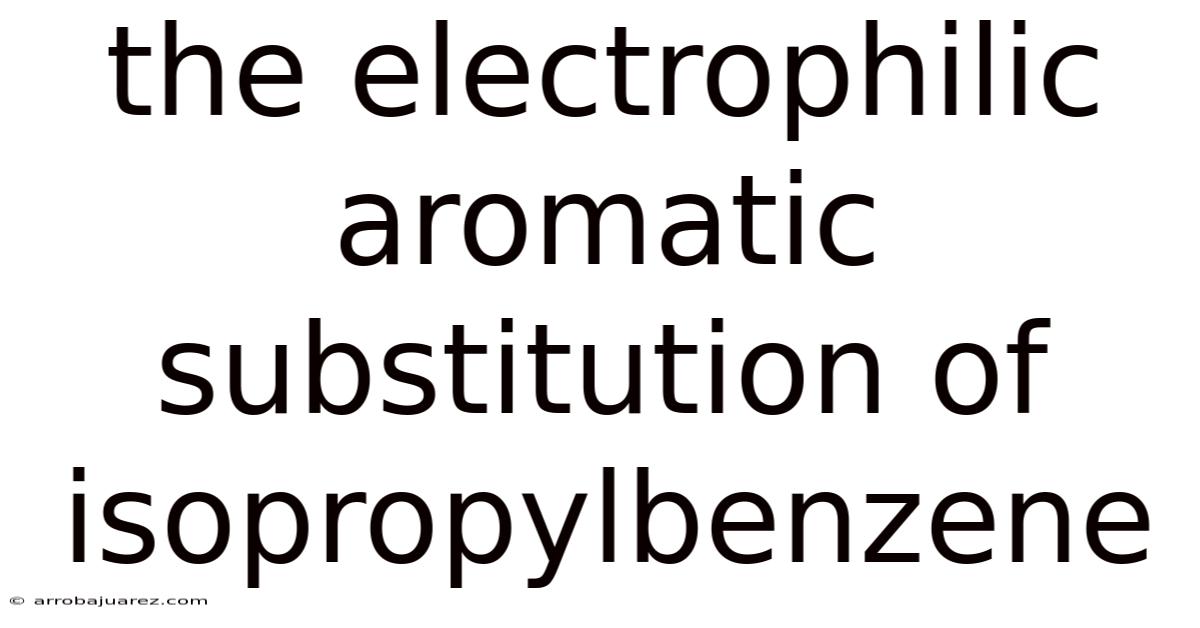 The Electrophilic Aromatic Substitution Of Isopropylbenzene