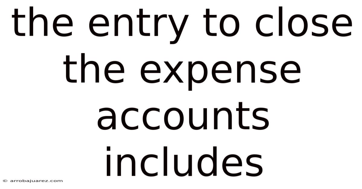 The Entry To Close The Expense Accounts Includes