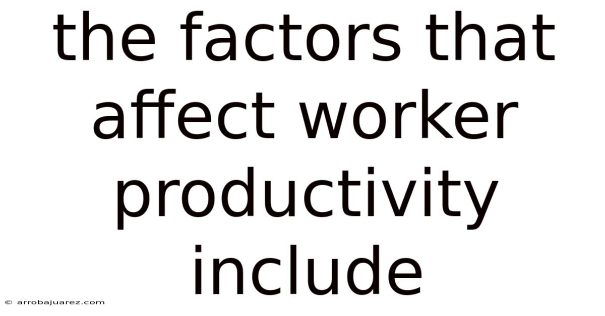 The Factors That Affect Worker Productivity Include