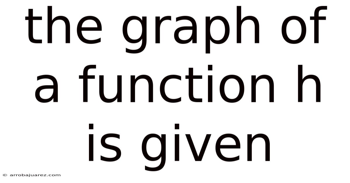 The Graph Of A Function H Is Given
