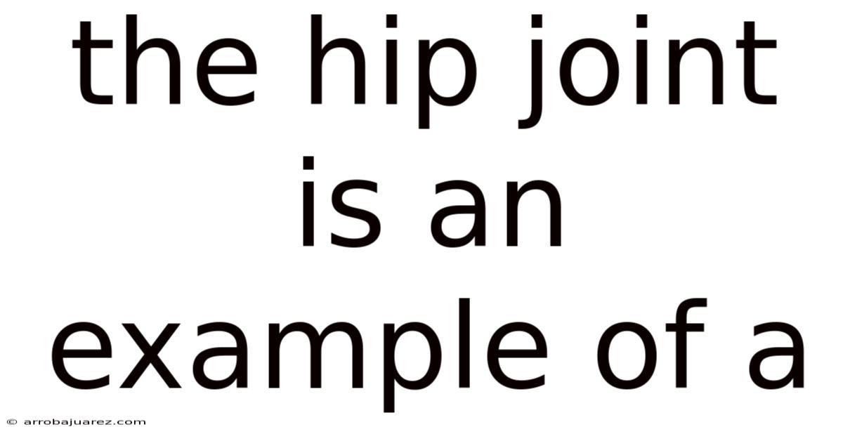 The Hip Joint Is An Example Of A