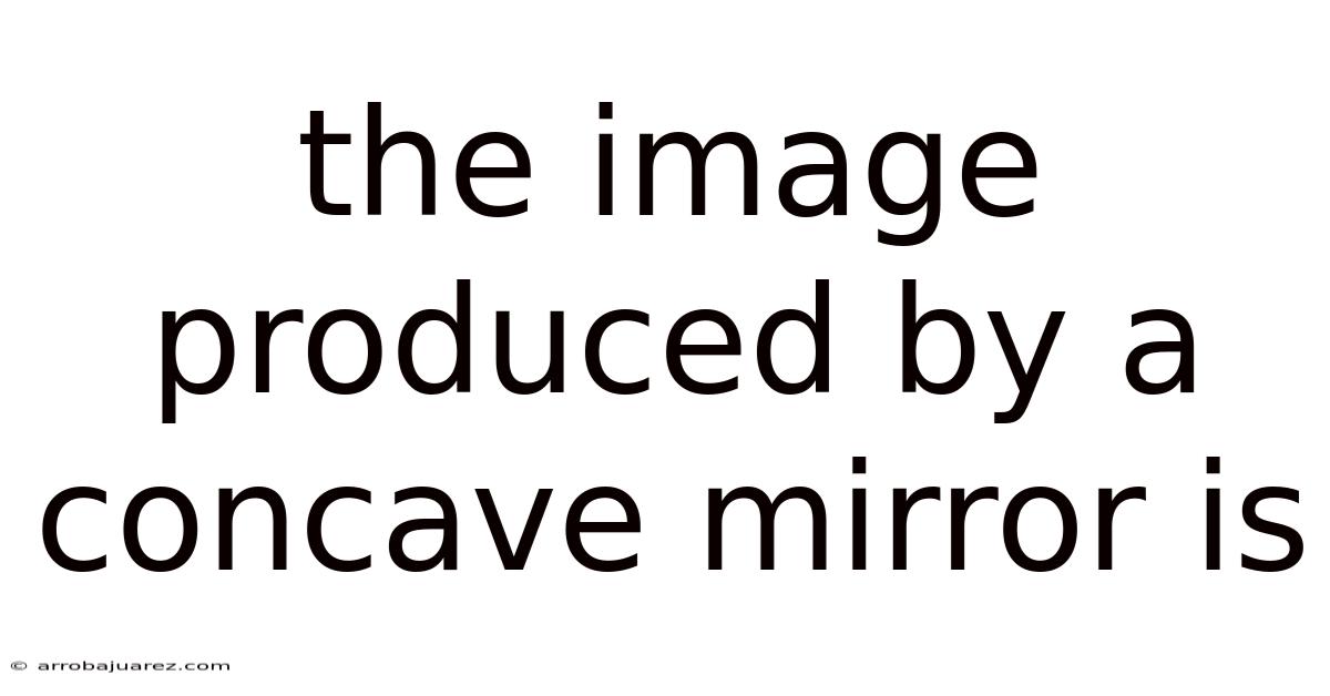 The Image Produced By A Concave Mirror Is