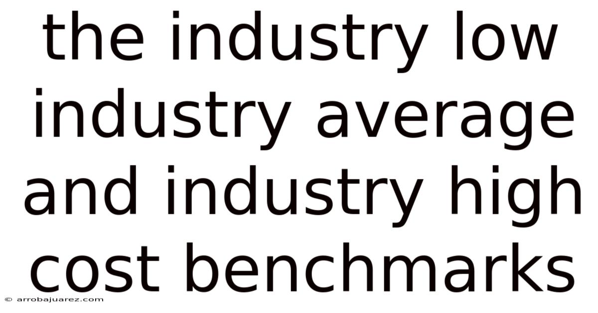 The Industry Low Industry Average And Industry High Cost Benchmarks