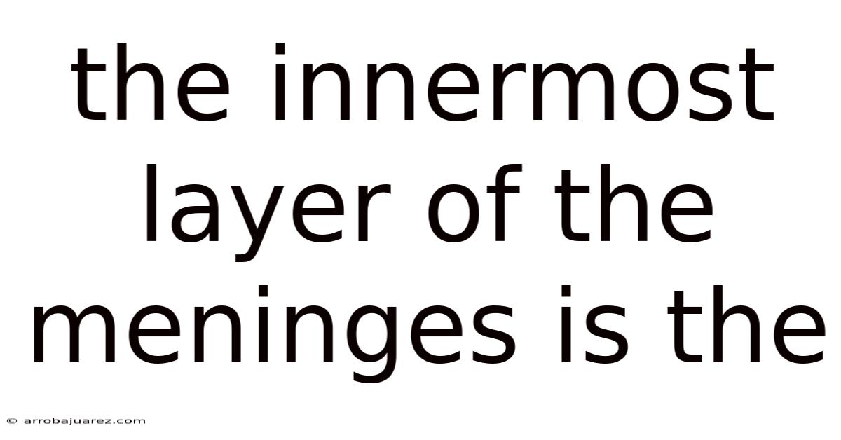 The Innermost Layer Of The Meninges Is The