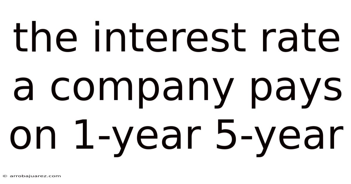 The Interest Rate A Company Pays On 1-year 5-year