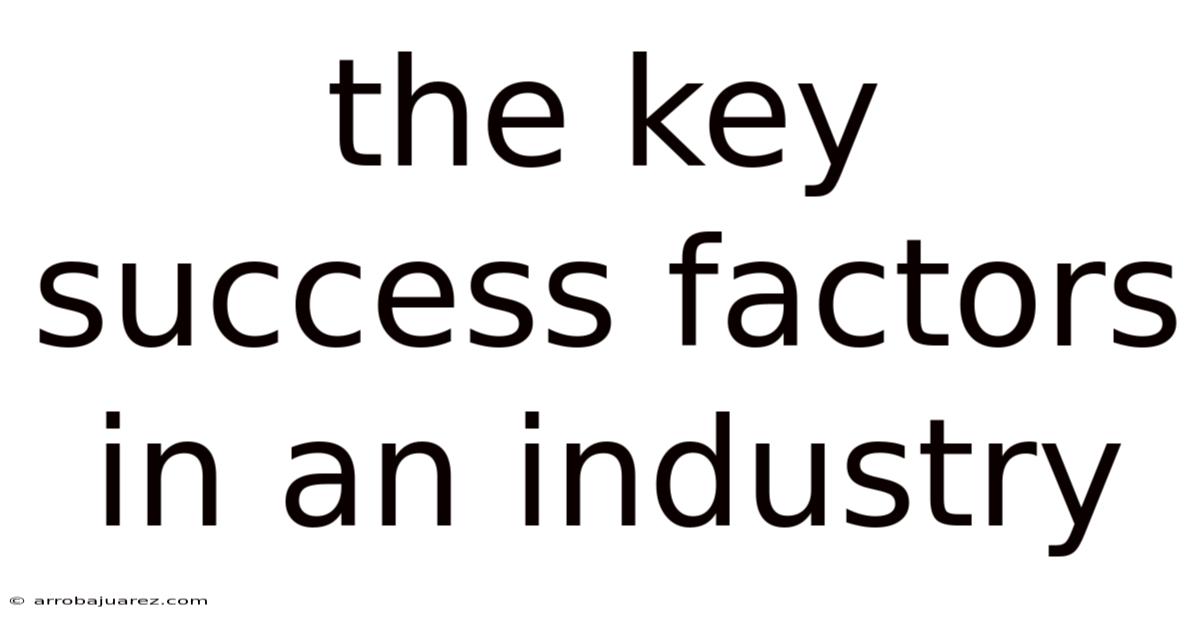 The Key Success Factors In An Industry