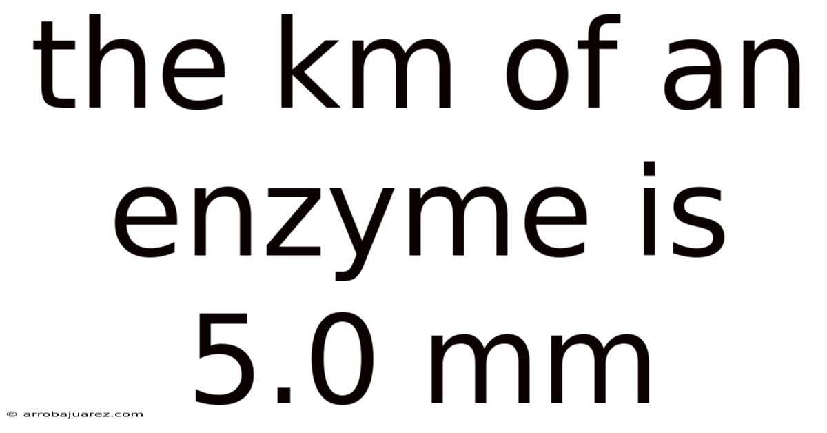 The Km Of An Enzyme Is 5.0 Mm