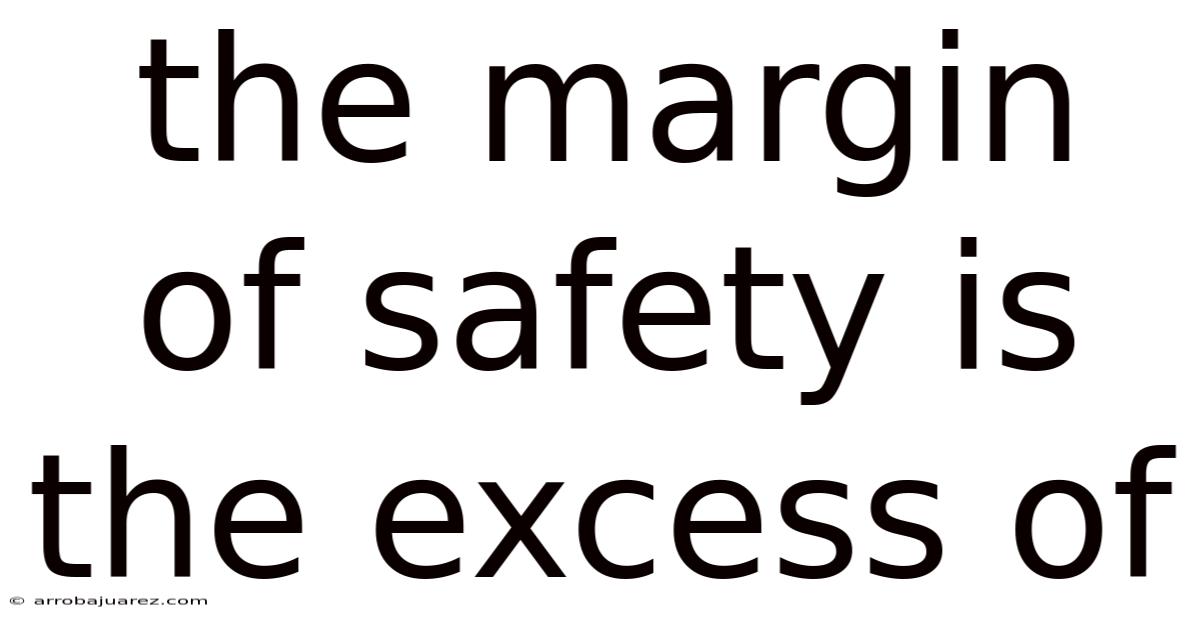 The Margin Of Safety Is The Excess Of
