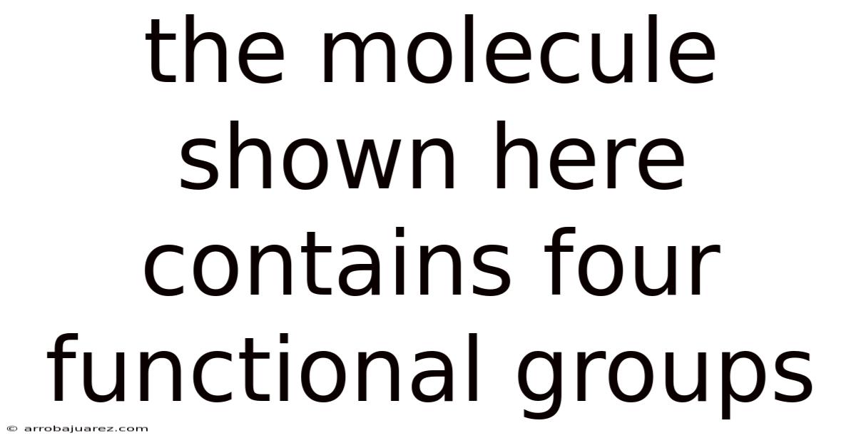 The Molecule Shown Here Contains Four Functional Groups