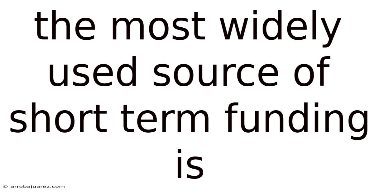 The Most Widely Used Source Of Short Term Funding Is