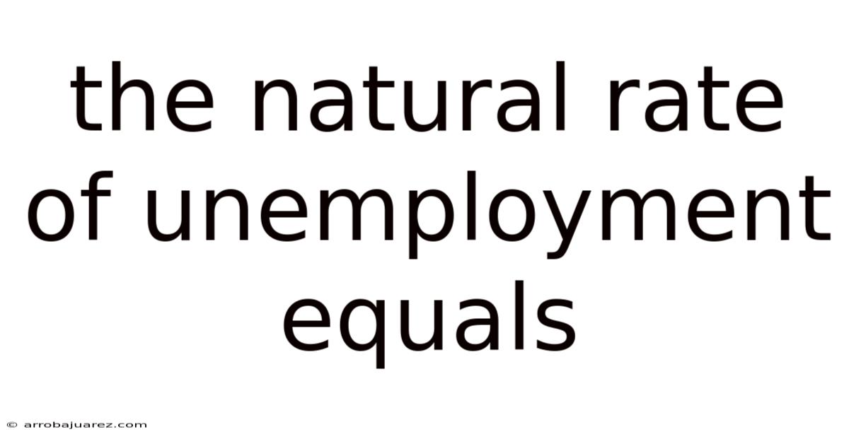 The Natural Rate Of Unemployment Equals