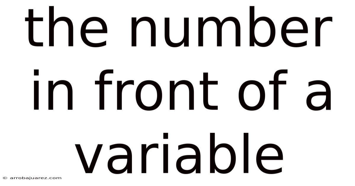 The Number In Front Of A Variable