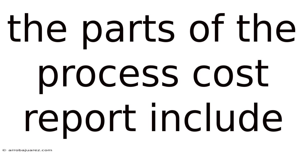 The Parts Of The Process Cost Report Include