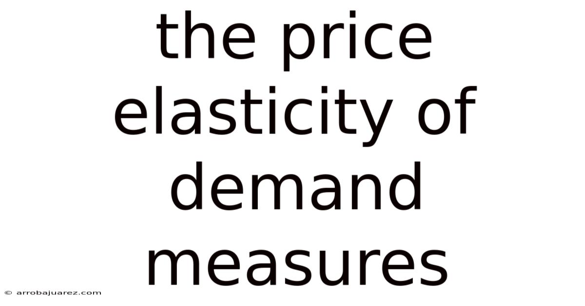 The Price Elasticity Of Demand Measures