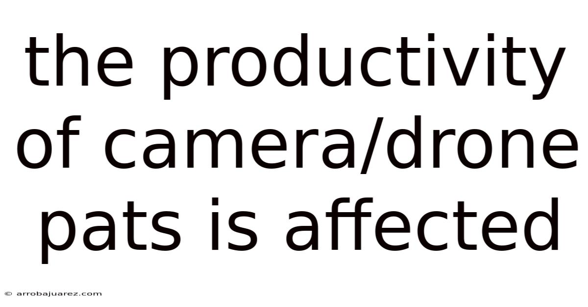 The Productivity Of Camera/drone Pats Is Affected