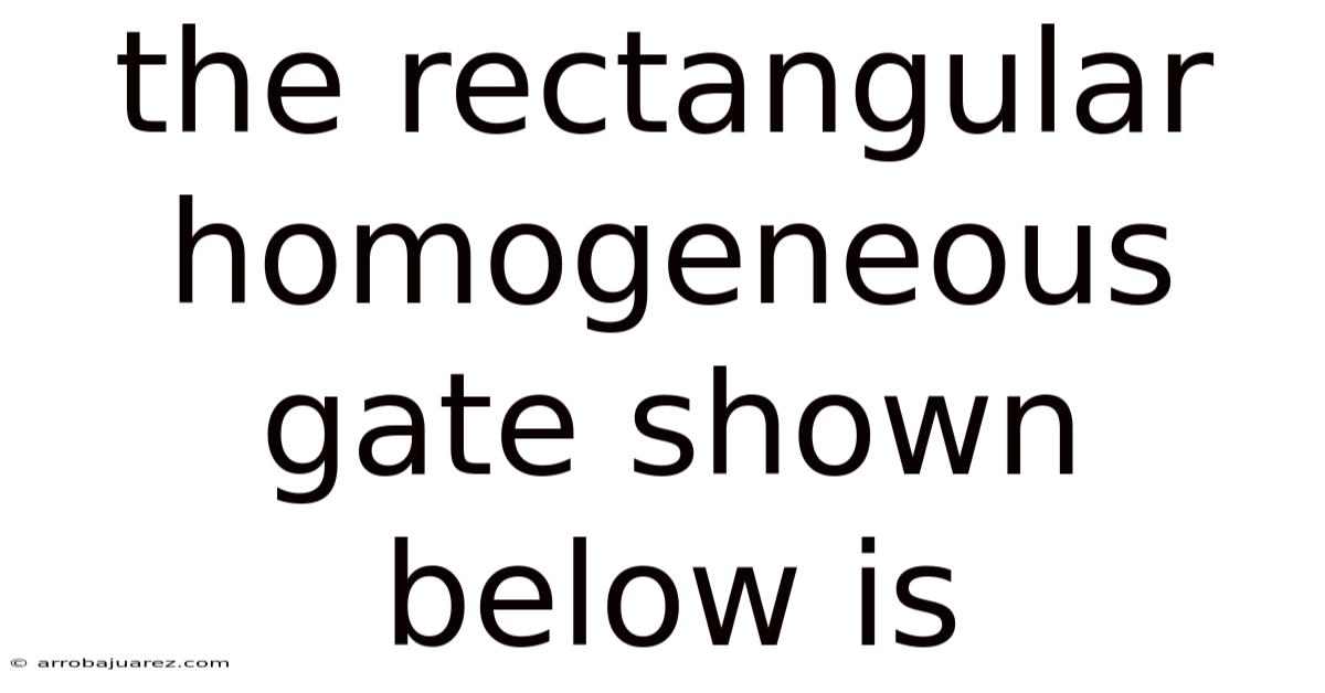 The Rectangular Homogeneous Gate Shown Below Is