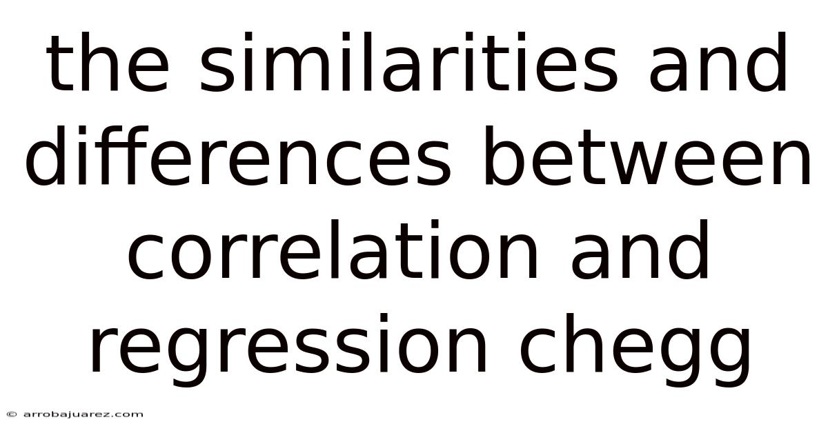 The Similarities And Differences Between Correlation And Regression Chegg