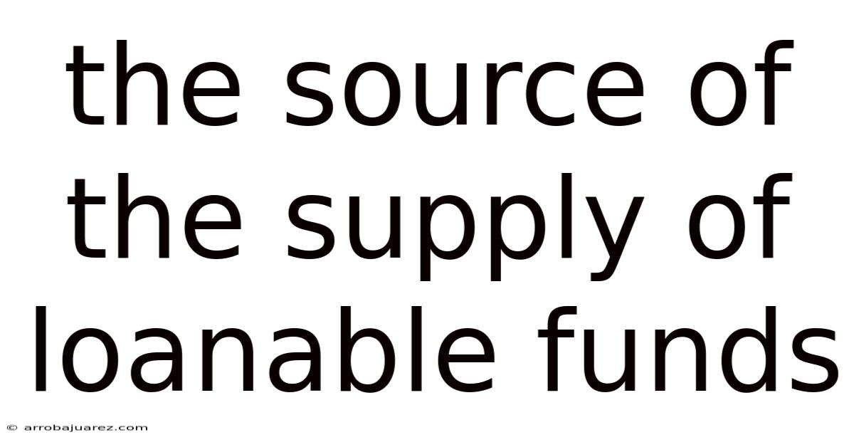 The Source Of The Supply Of Loanable Funds