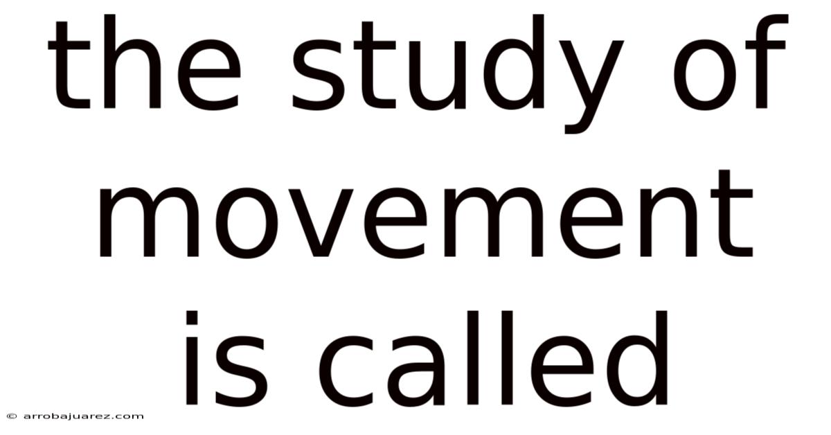 The Study Of Movement Is Called