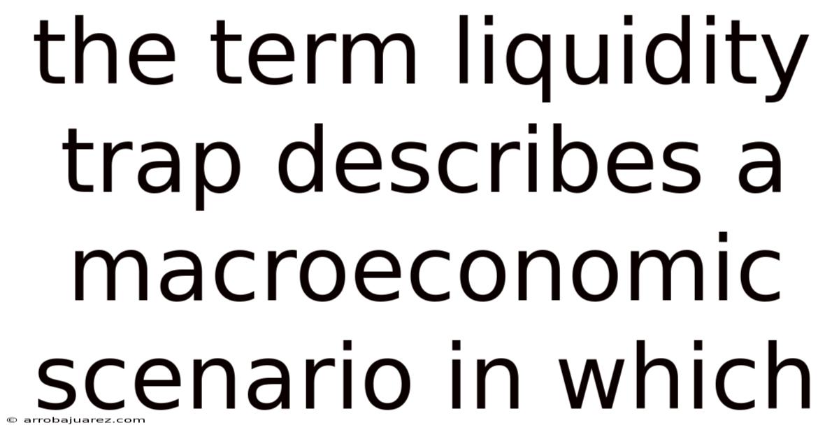 The Term Liquidity Trap Describes A Macroeconomic Scenario In Which