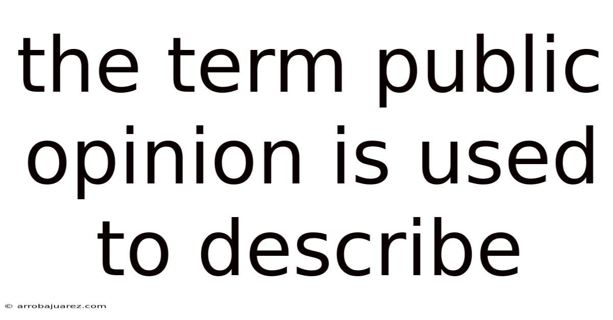 The Term Public Opinion Is Used To Describe