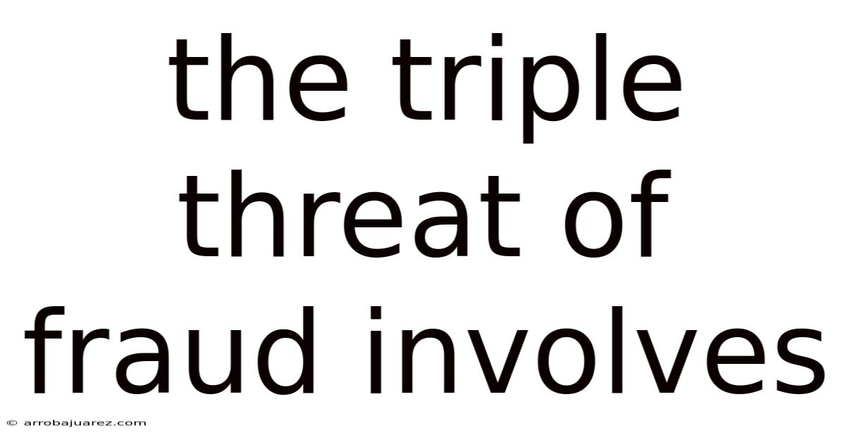 The Triple Threat Of Fraud Involves